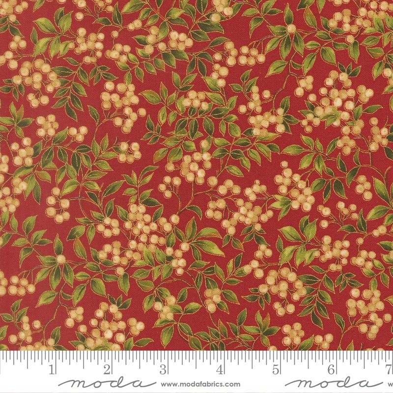 Merry Manor Metallic Hollyberry Crimson