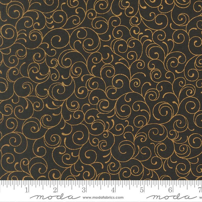 Merry Manor Metallic Swirls Ebony