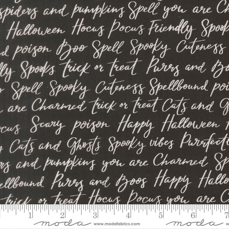 Purrs and Boos Spooky Script Black Cat