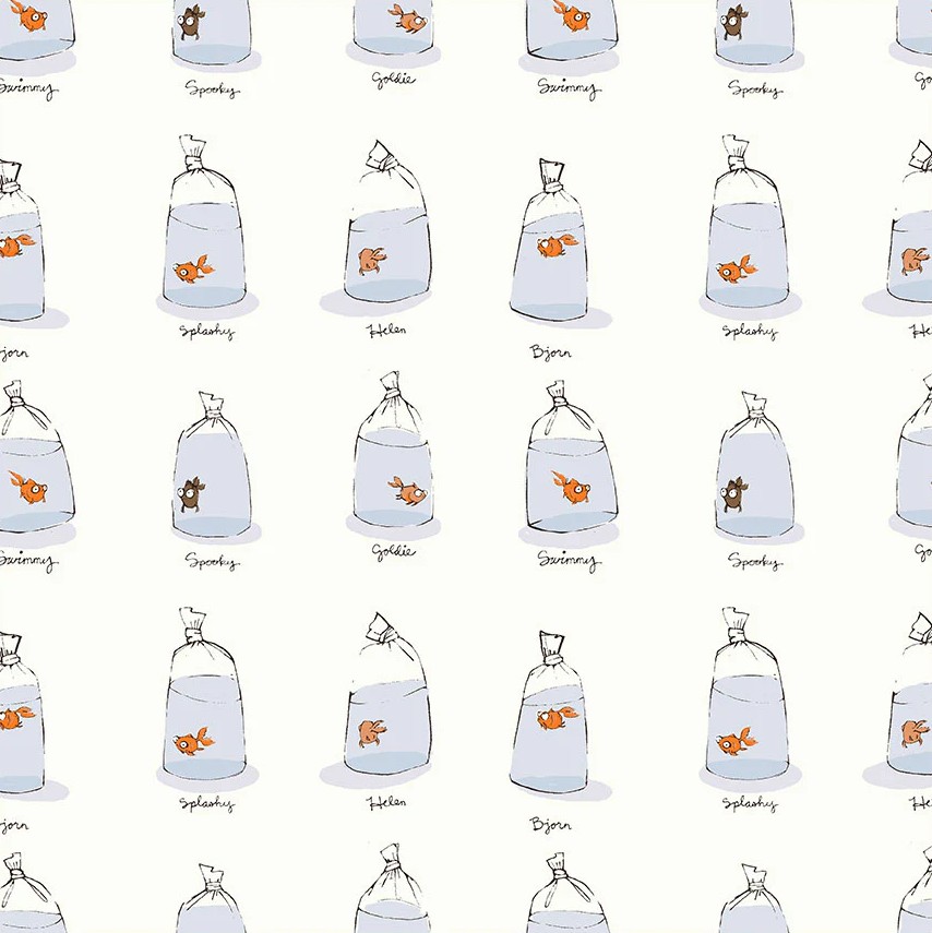 Heather Ross Goldfish In Bags White