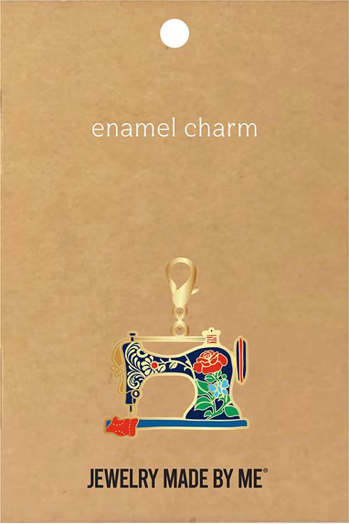 Red Rose Sewing Machine Zipper Pull Charm