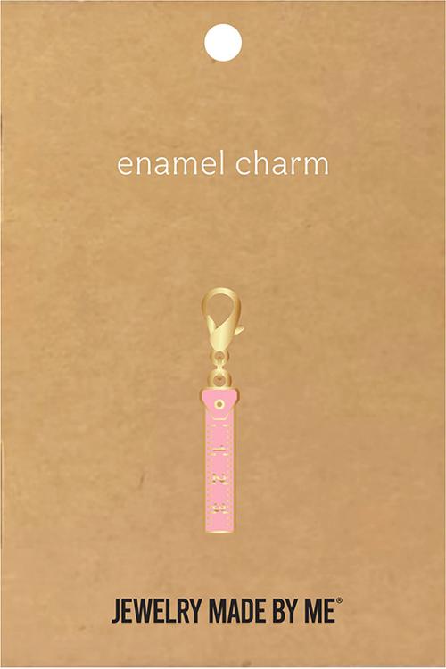 Pink Tape Measure Zipper Pull Charm