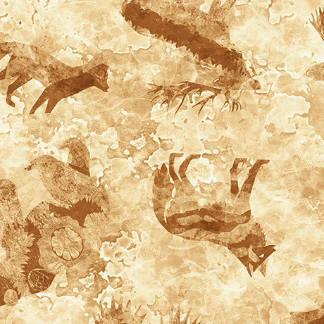 Mountain Splendor Animal Silhouettes Tan