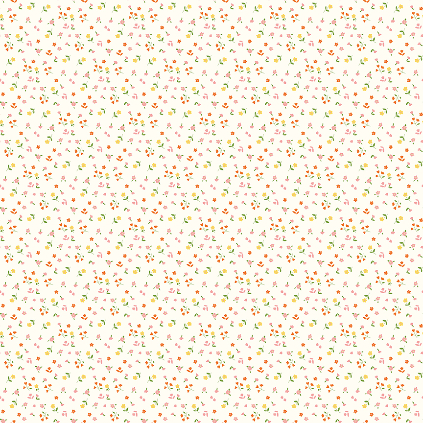 Cotton Nook Flowers Vntg Wht