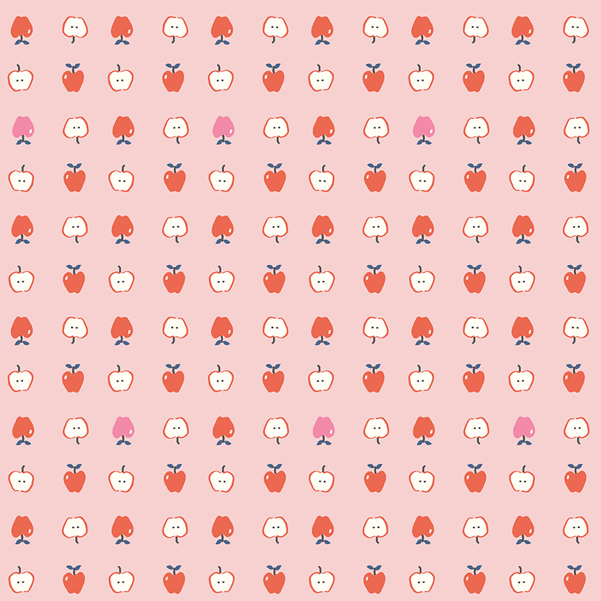 Cotton Nook Apples Pink