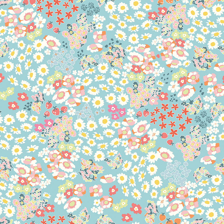 Cotton Nook Flowerbed Aqua