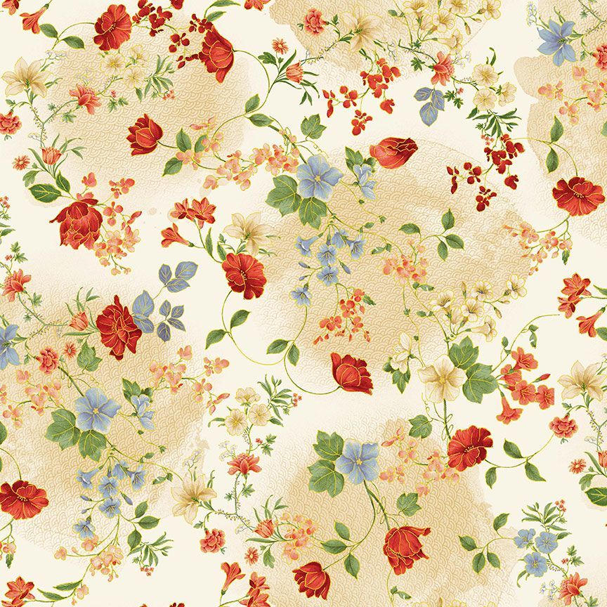 Imperial Bloom Floral Vines Metallic