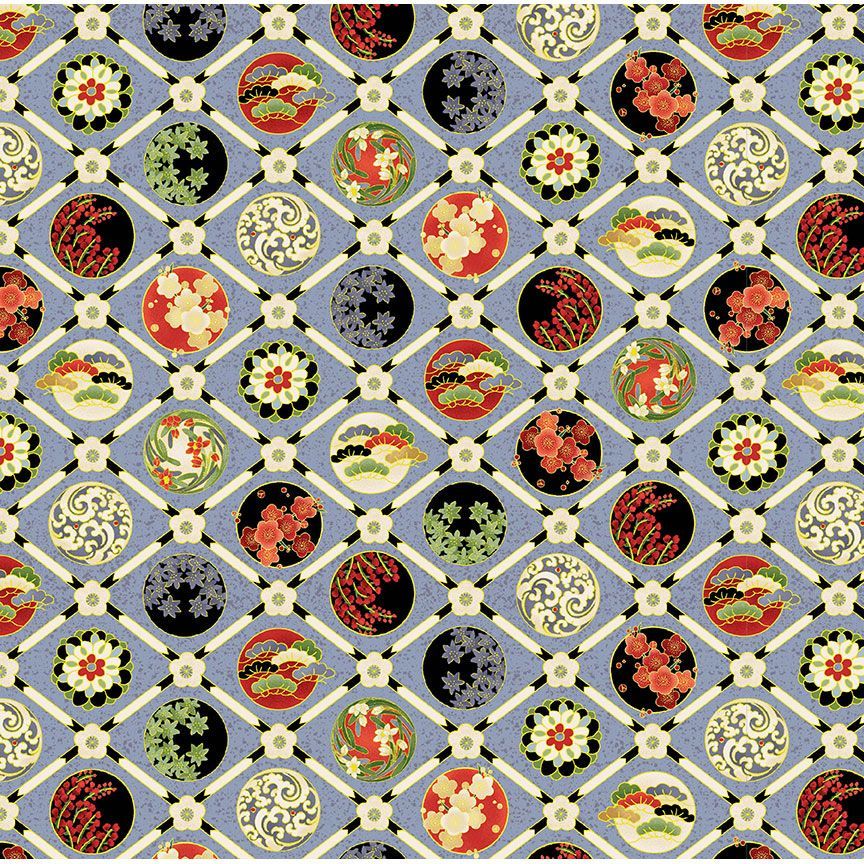 Imperial Bloom Floral Check Metallic