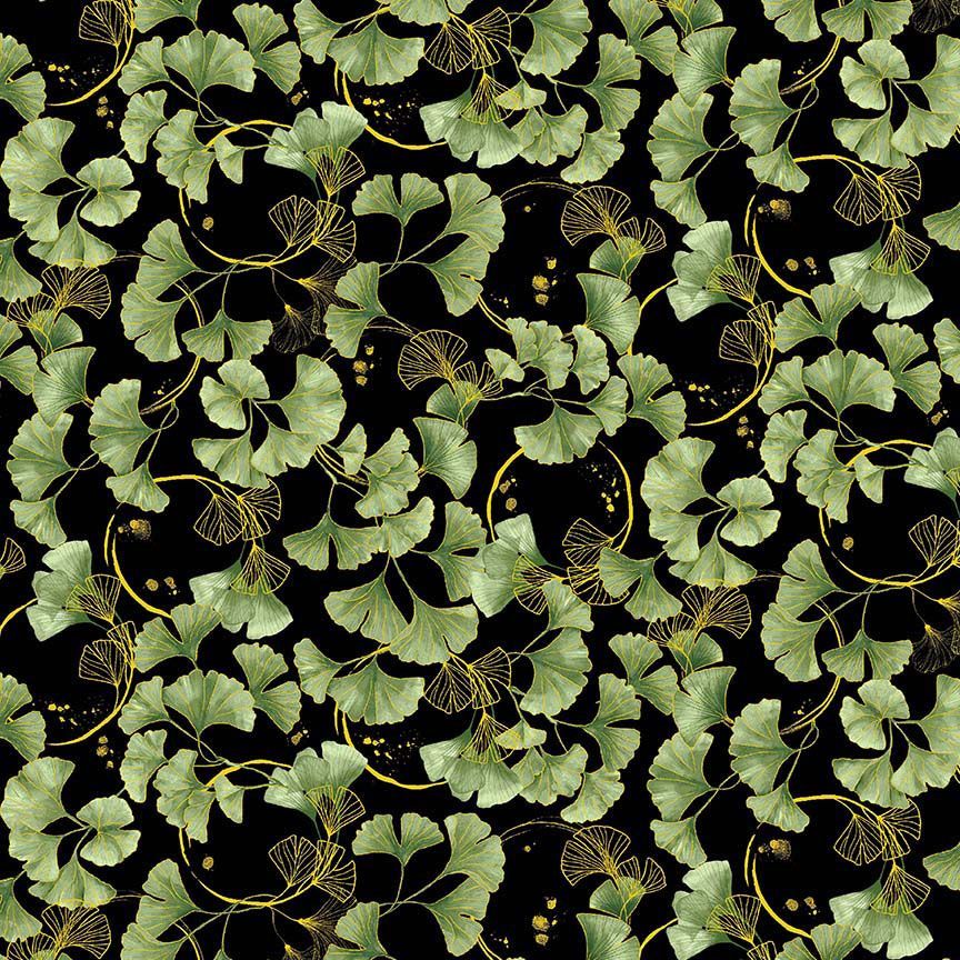 Imperial Bloom Ginkgo Leaves Metallic