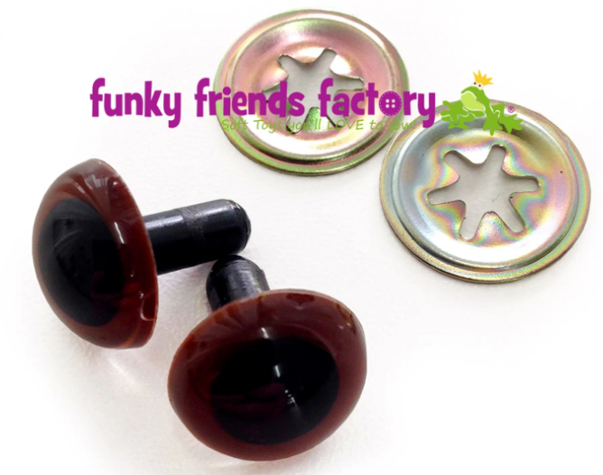 Toy Eyes Crystal 15mm Dk Brown