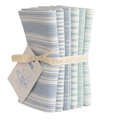 Tilda Woven Tea Towel FQB Blue Teal