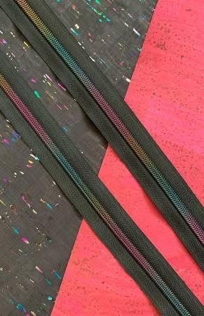 Black/Rainbow Zipper tape