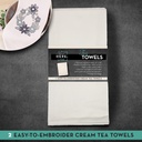 Tea Towel Cream 20"x28" 2pk