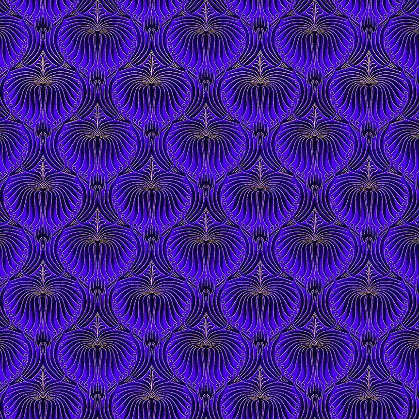 Empress Feather Wallpaper Navy