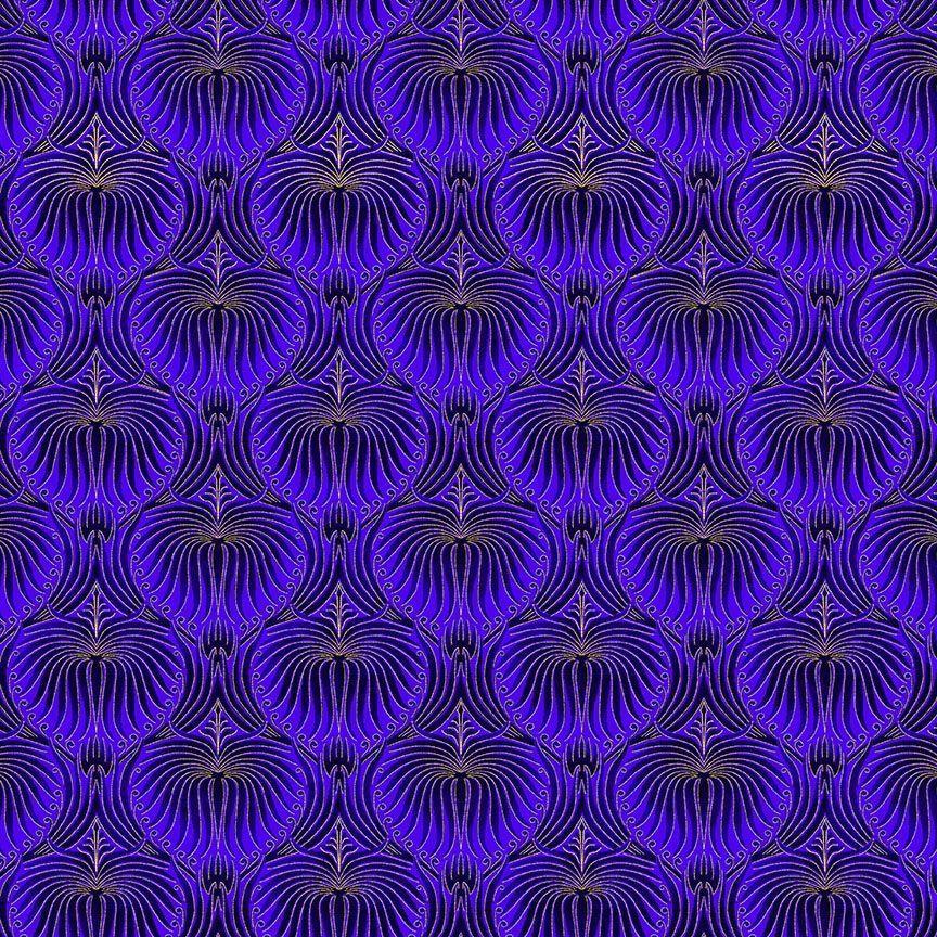 Empress Feather Wallpaper Navy
