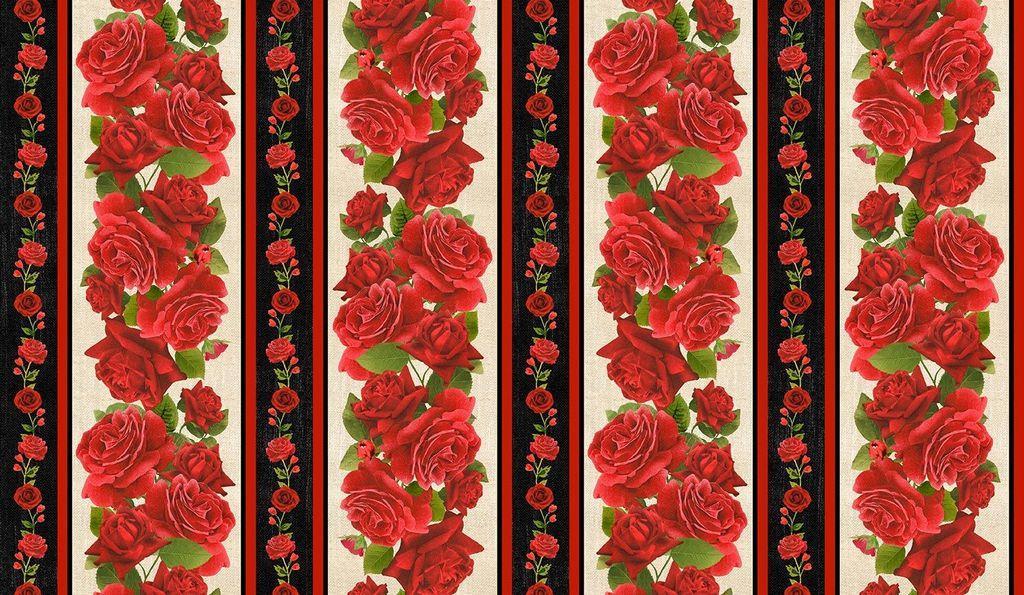 Vintage Rose Stripe Rose Flora