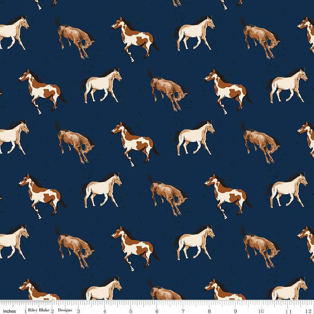 Wild Rose Horses Navy