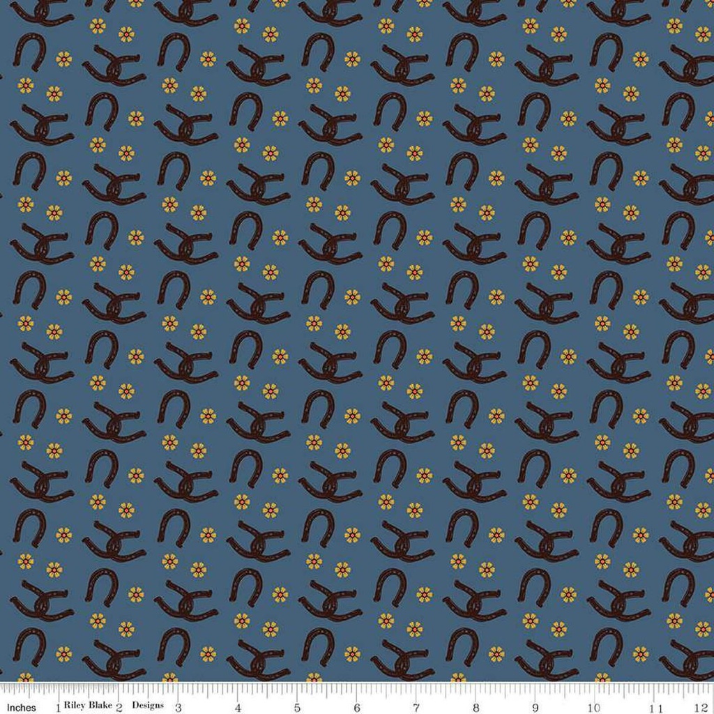 Wild Rose Horseshoe Denim