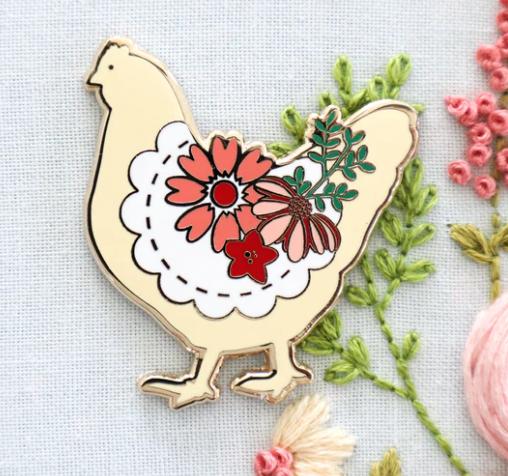 Farmhouse Floral Chicken Needle Minder