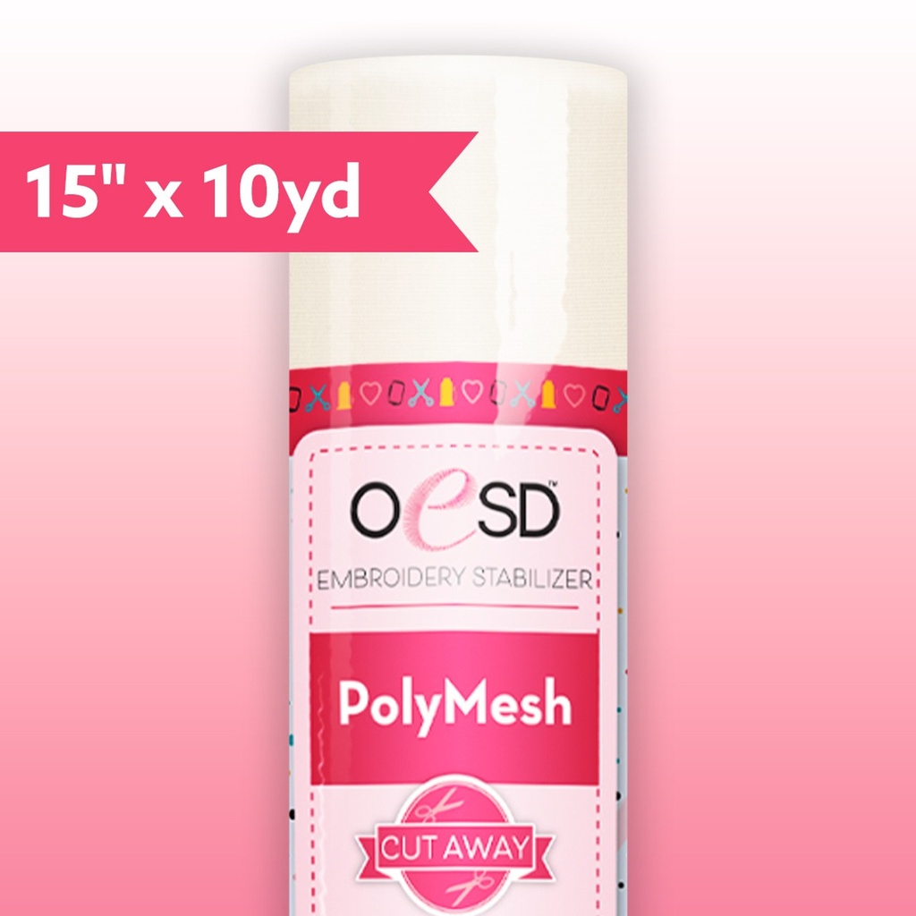 Polymesh White Cut Away15"x10y