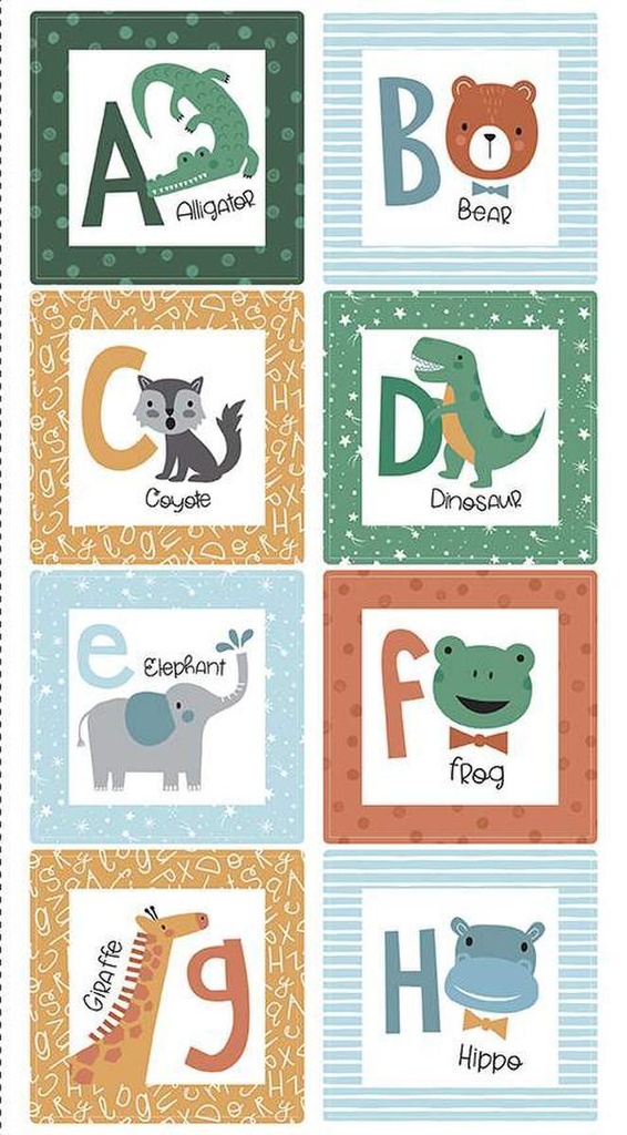 Alphabet Zoo Pillows Panel 24"