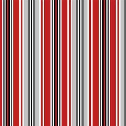 Parisian Cats Stripes Red