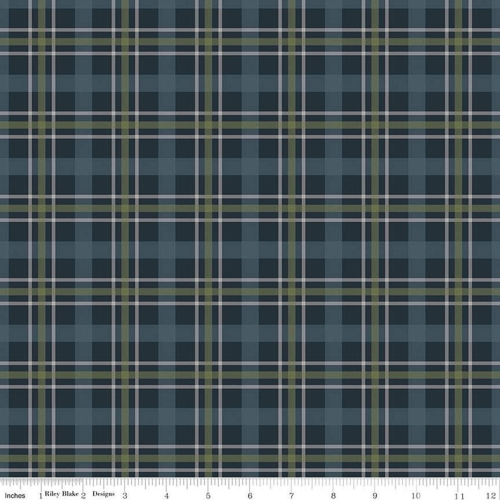 Cretaceous Jungle Plaid Navy