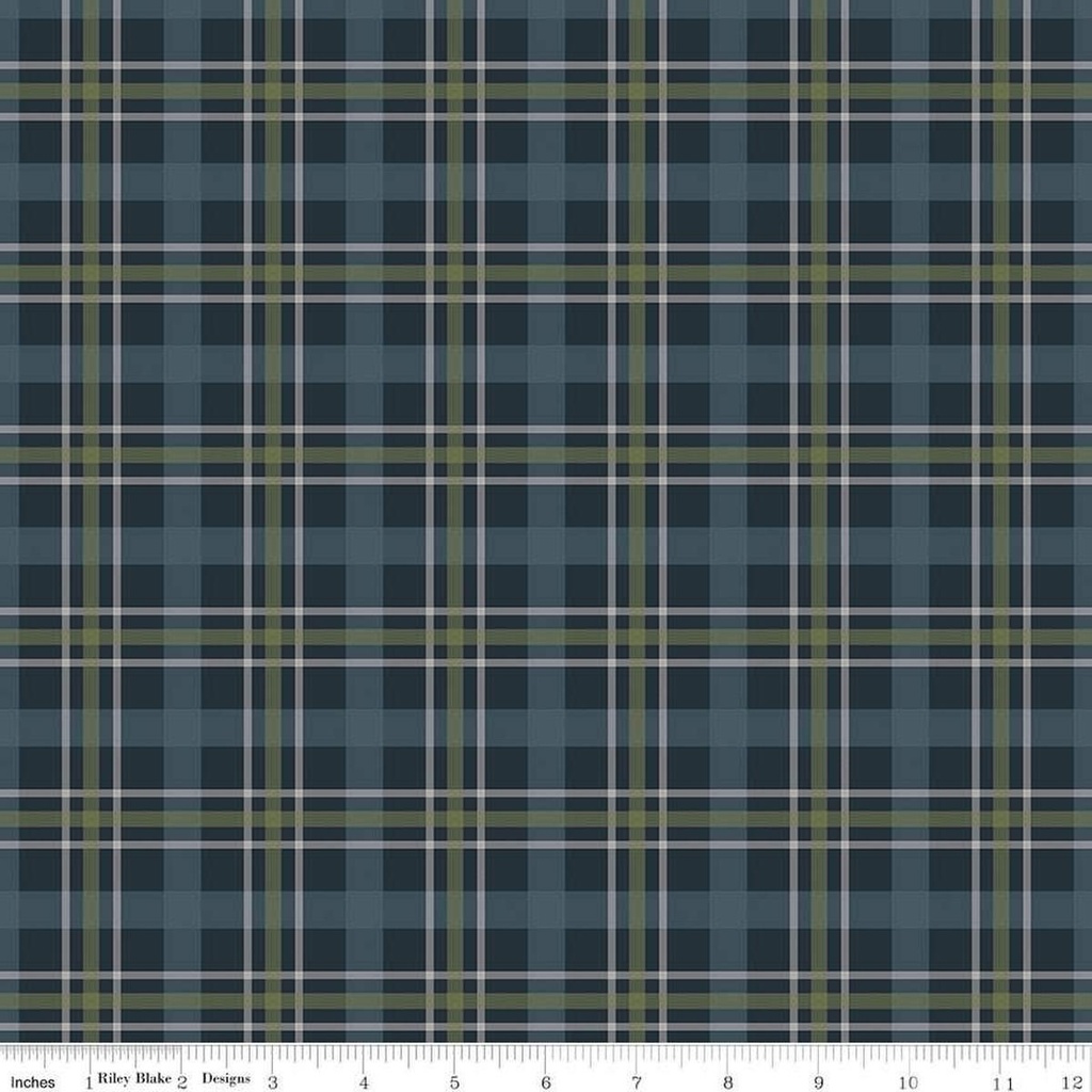 Cretaceous Jungle Plaid Navy
