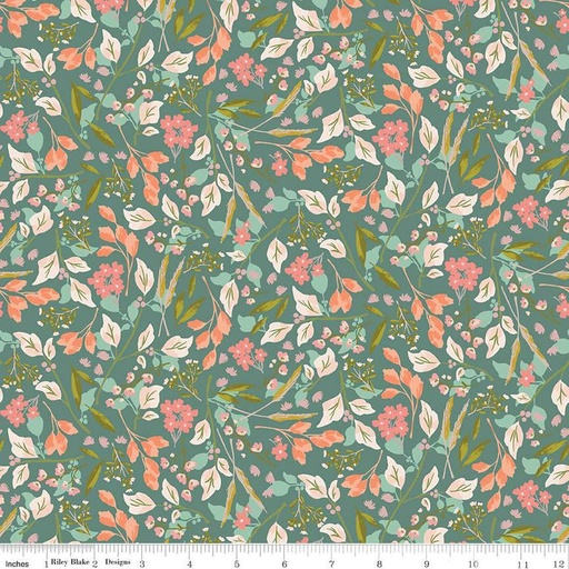 [C14001-TEAL] Blossom Lane Branches Teal