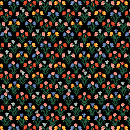 [RP1107-BK1] Curio Tulips Black
