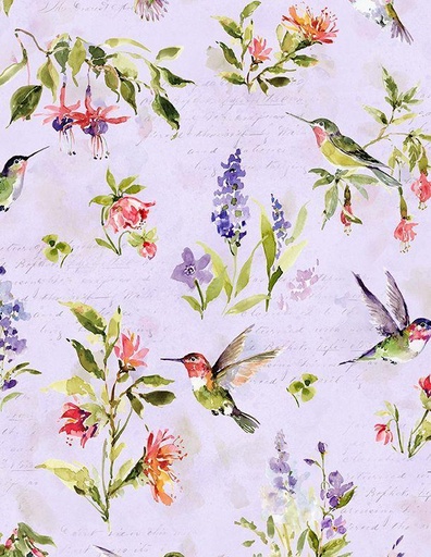 [3023 39829 673] Hummingbird Floral Purple