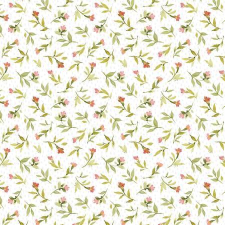 [3023 39831 137] Hummingbird Floral Toss White