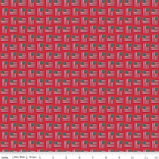 [SC14416-RED] Sweet Freedom Flags Red Sparkle