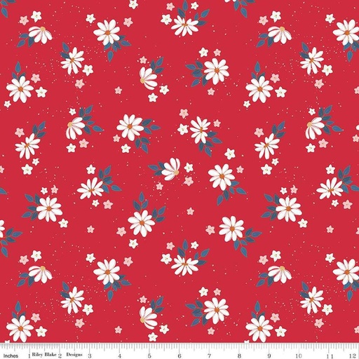 [SC14413-RED] Sweet Freedom Floral Red Sparkle