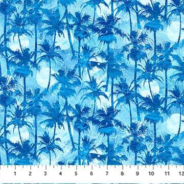 [DP26914-44] Palm Beach Light Indigo Palm Trees