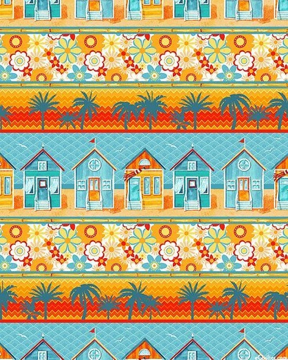 [HEG1166-18] Surf's Up Beach Cottage Stripe