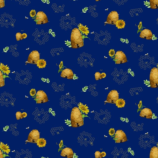 [C15132-NAVY] Honey Bees and Flowers Please Beehives