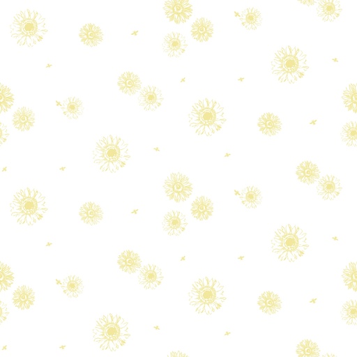 [C15134-WHITE] Honey Bees and Flowers Please Tonal Sunflowers