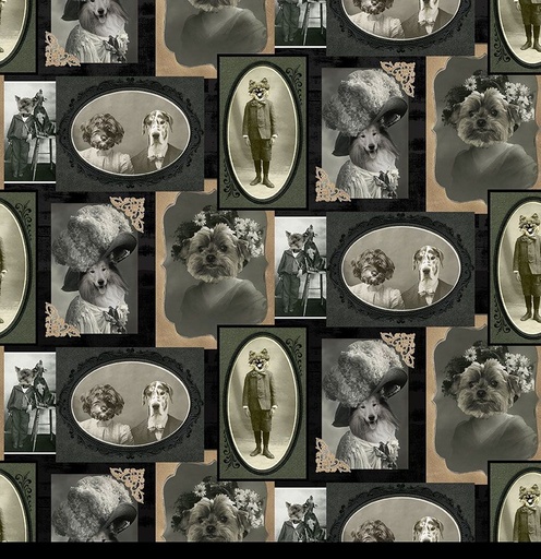 [DOG-CD3063 CHARCOAL] Dog Vintage Portrait