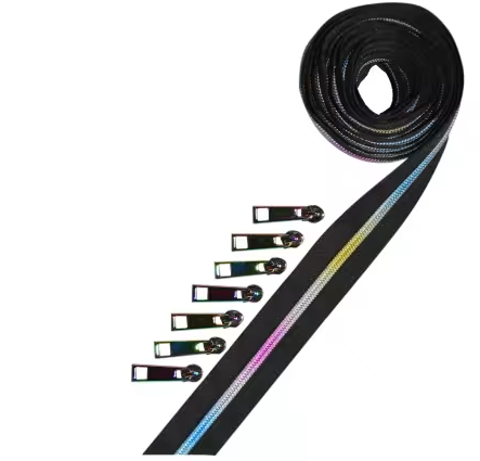 [BLK-MU] Metallic Zipper Tape Black 2.5yds