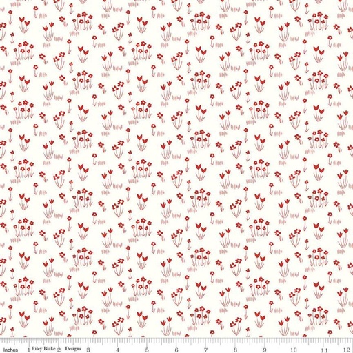 [C11671-CREAM] Red Hot Flower Garden Cream