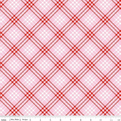 [C12253-PINK] Christmas Joys Plaid Pink