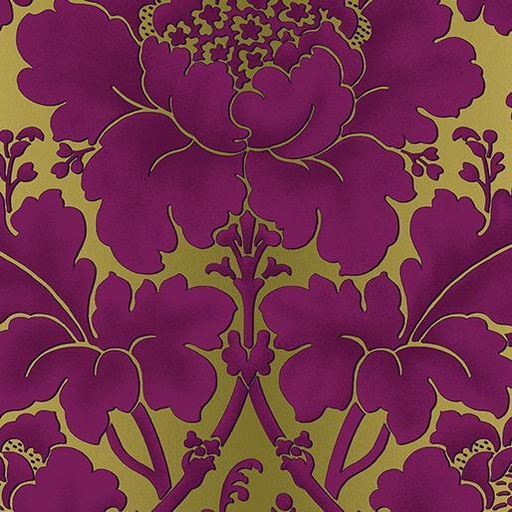 [3021 84Aubergine] Flower Festival Garden Damask