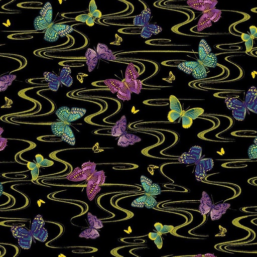 [FLEUR-CM3172 BLACK] Shizuka Floating Butterflies