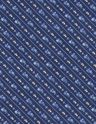 [89277 445] Morning Blooms Diagonal Navy