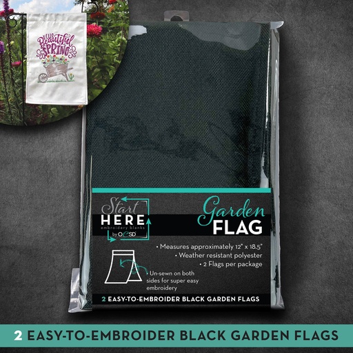 [OESDGFLAGBK] Garden Flag Black 12"x18" 2pk