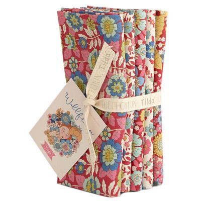 [TIL300233] Tilda Wallflower FQB Burg/Pink 5pc
