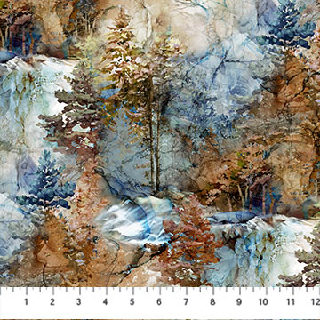 [DP27587-44] Highland View Blue Multi Tree Scenic