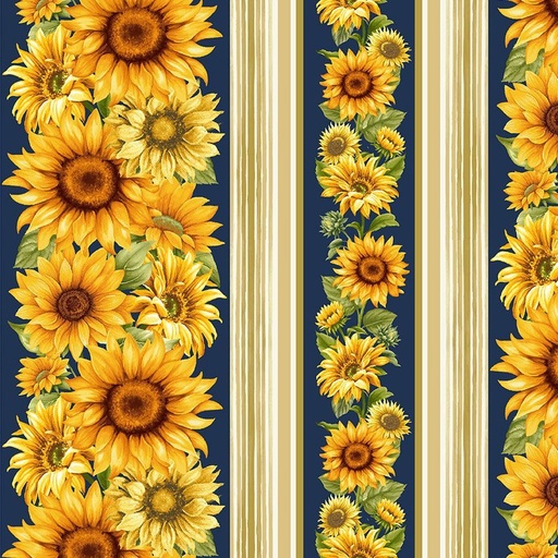 [FLEUR-CD3362 SAPPHIRE] Sunflower Farm Stripe