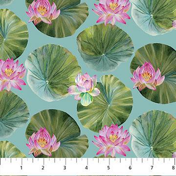 [DP25059-64] Water Lilies Lilypads Seafoam